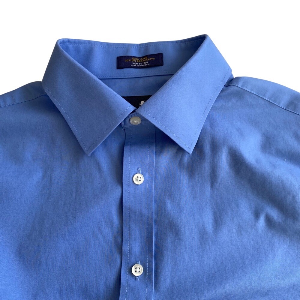 Stafford Tailored Culture Easy-Care‎ Broadcloth Long Sleeves Shirt Men's 15.5